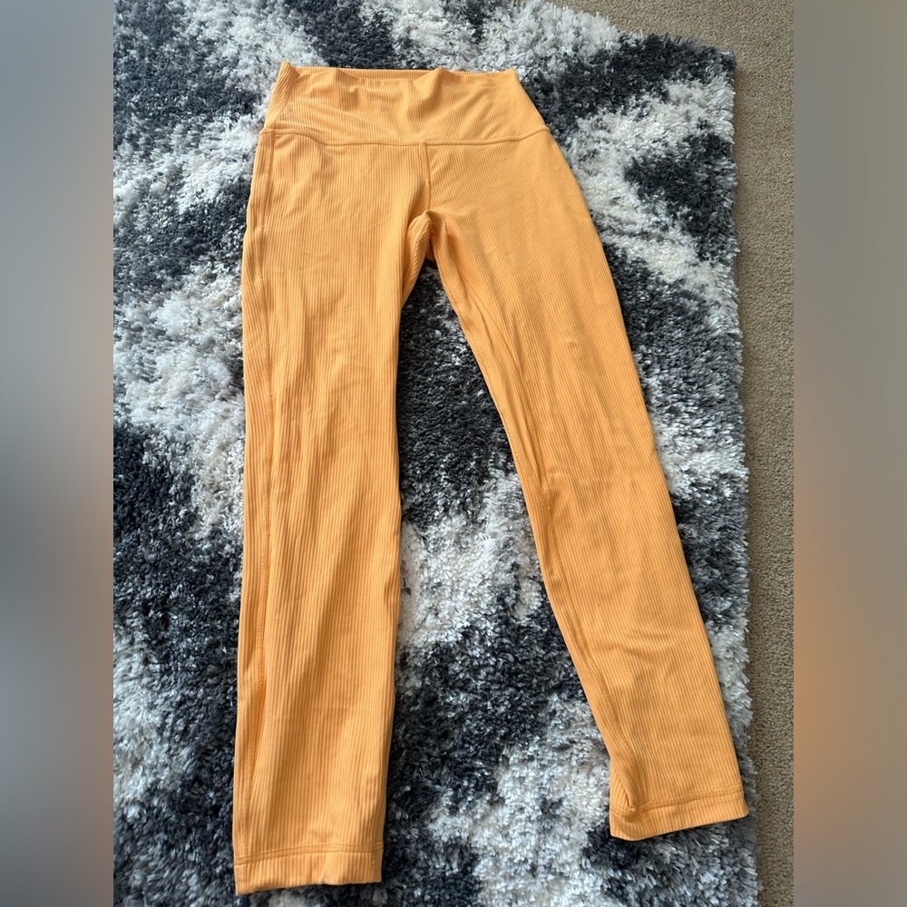 Lululemon Align Ribbed High-rise Pant 25” in Mango Dream size 6